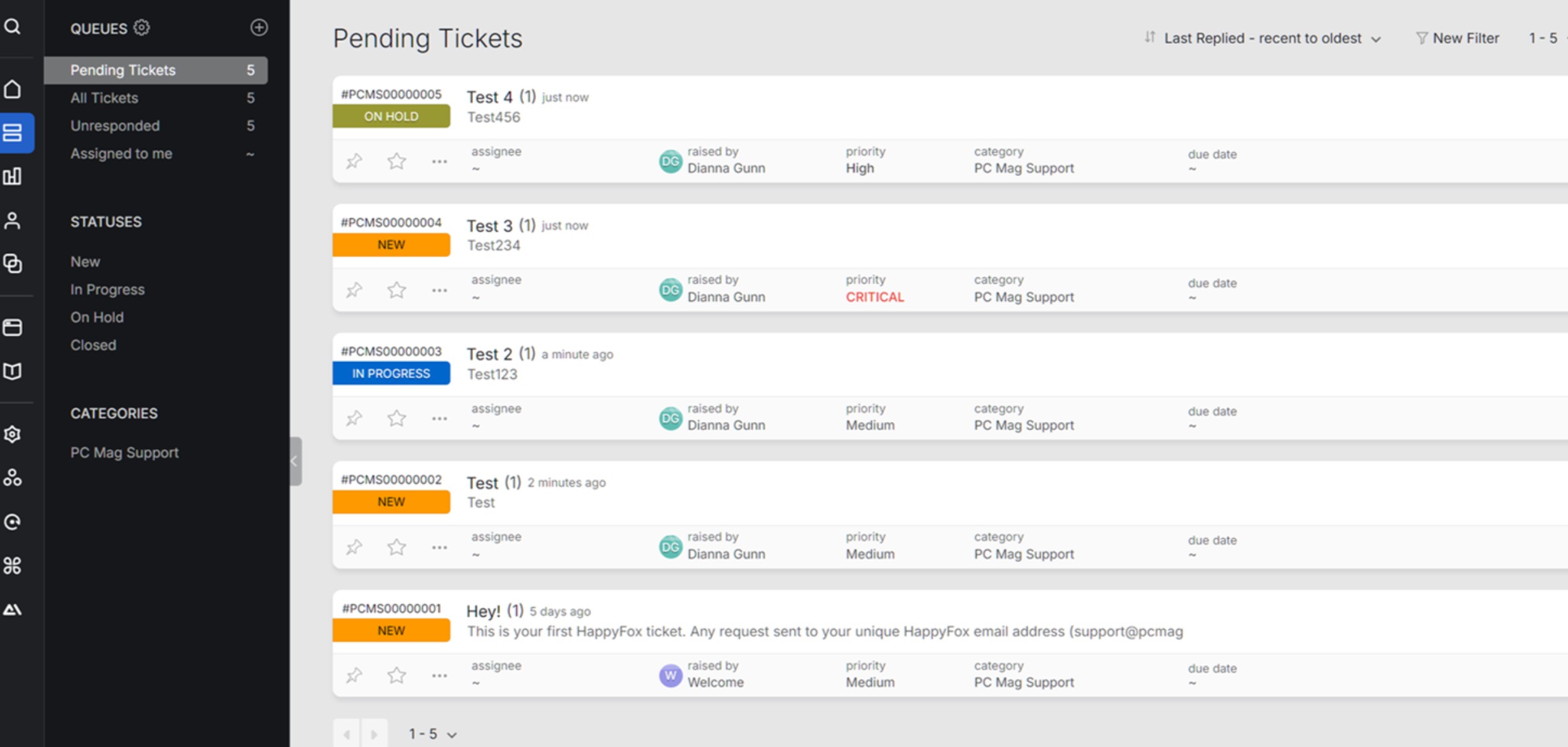 Omnichannel ticketing interface screenshot